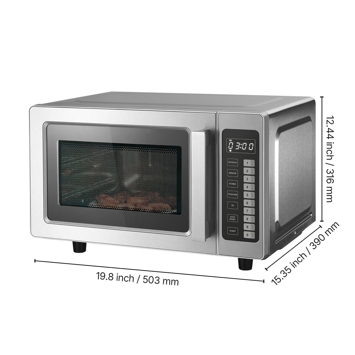 Countertop Microwave Oven, 0.9 Cu Ft, 1000W Digital Stainless Steel Microwave Oven with Touchscreen, 10 Cooking Presets, 5 Power Levels, Multi-Lock Door & Easy Clean Interior for Commercial Use