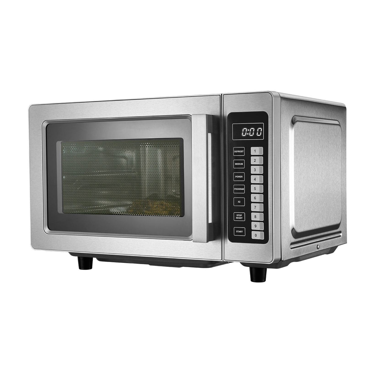 Countertop Microwave Oven, 0.9 Cu Ft, 1000W Digital Stainless Steel Microwave Oven with Touchscreen, 10 Cooking Presets, 5 Power Levels, Multi-Lock Door & Easy Clean Interior for Commercial Use