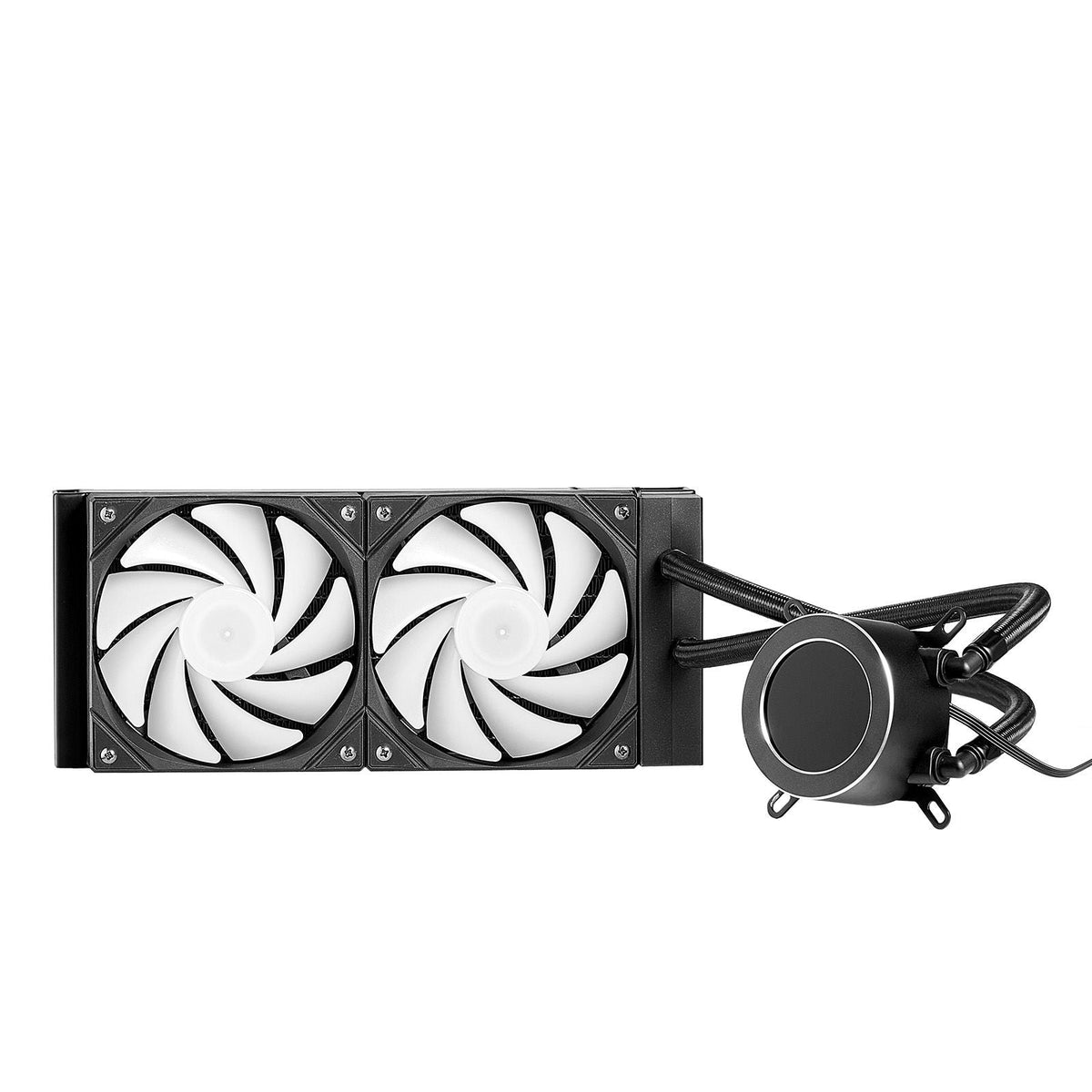 CPU Liquid Cooler, AIO CPU Water Cooler - 120mm PWN Fans & Pump, Customizable Black PC Liquid Cooler with 2.1'' LCD Display & ARGB light, for Intel 115X/1366/2011/1700/1200, AMD AM4/AM5