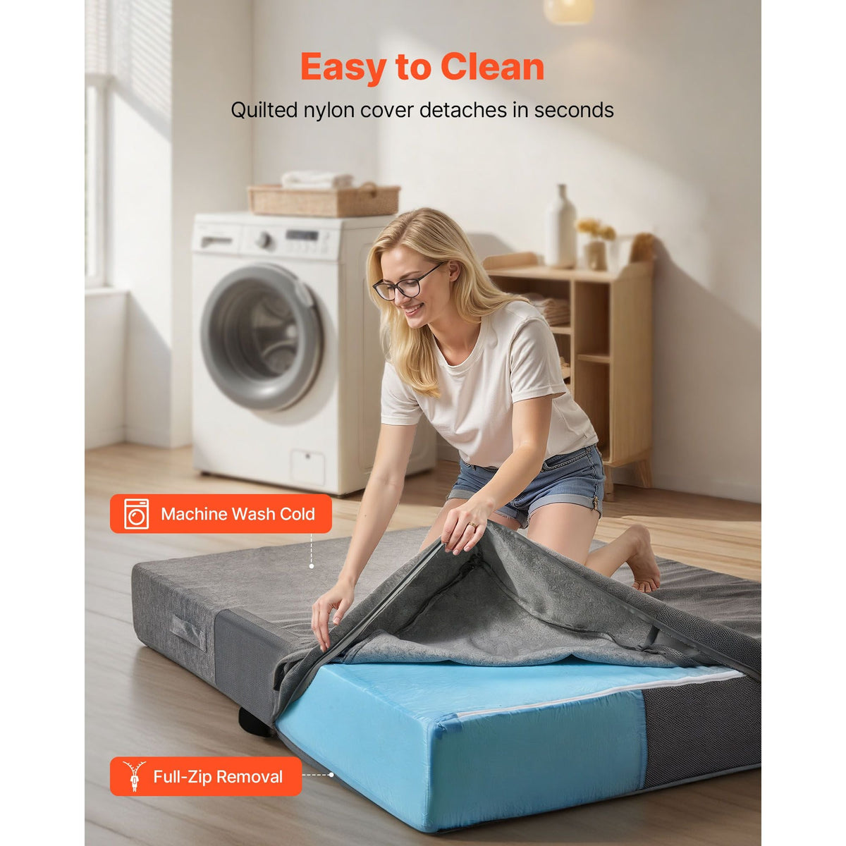 Crash Pad, 6 x 4 ft Crash Pad for Kids Sensory with Soft Thick Foam and Washable Cover, Giant Pillow Mat Large Sensory Room Equipment for Children and Adults Jumping, Play, Climbing & Gymnastics