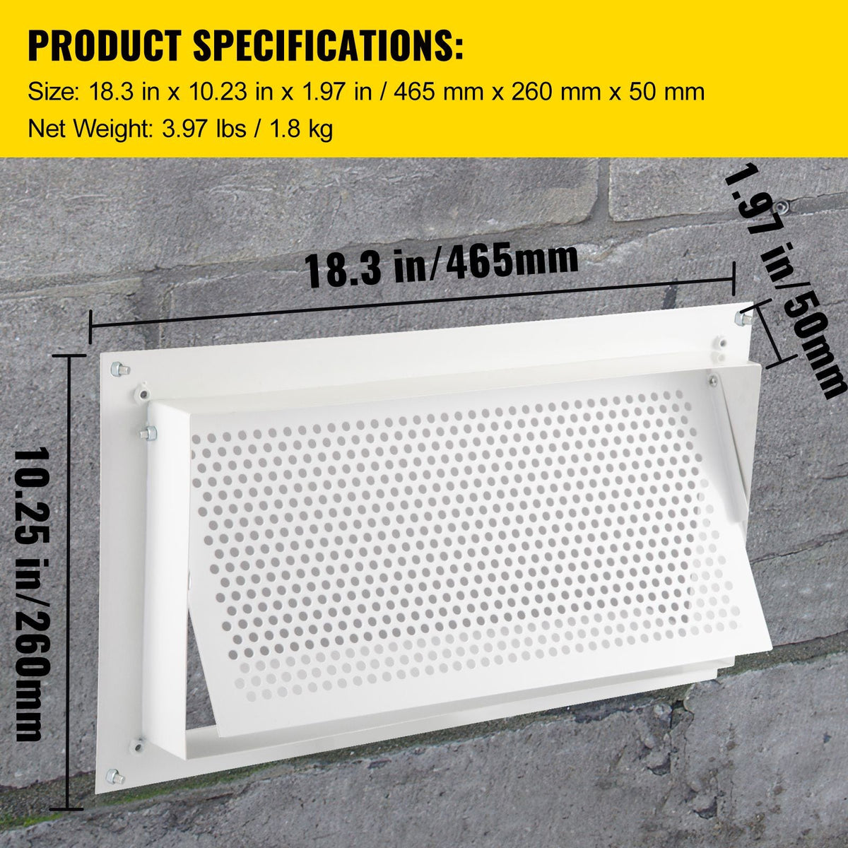Crawl Space Flood Vent Foundation Flood Vent 8"Height x 16"Width Wall Vent