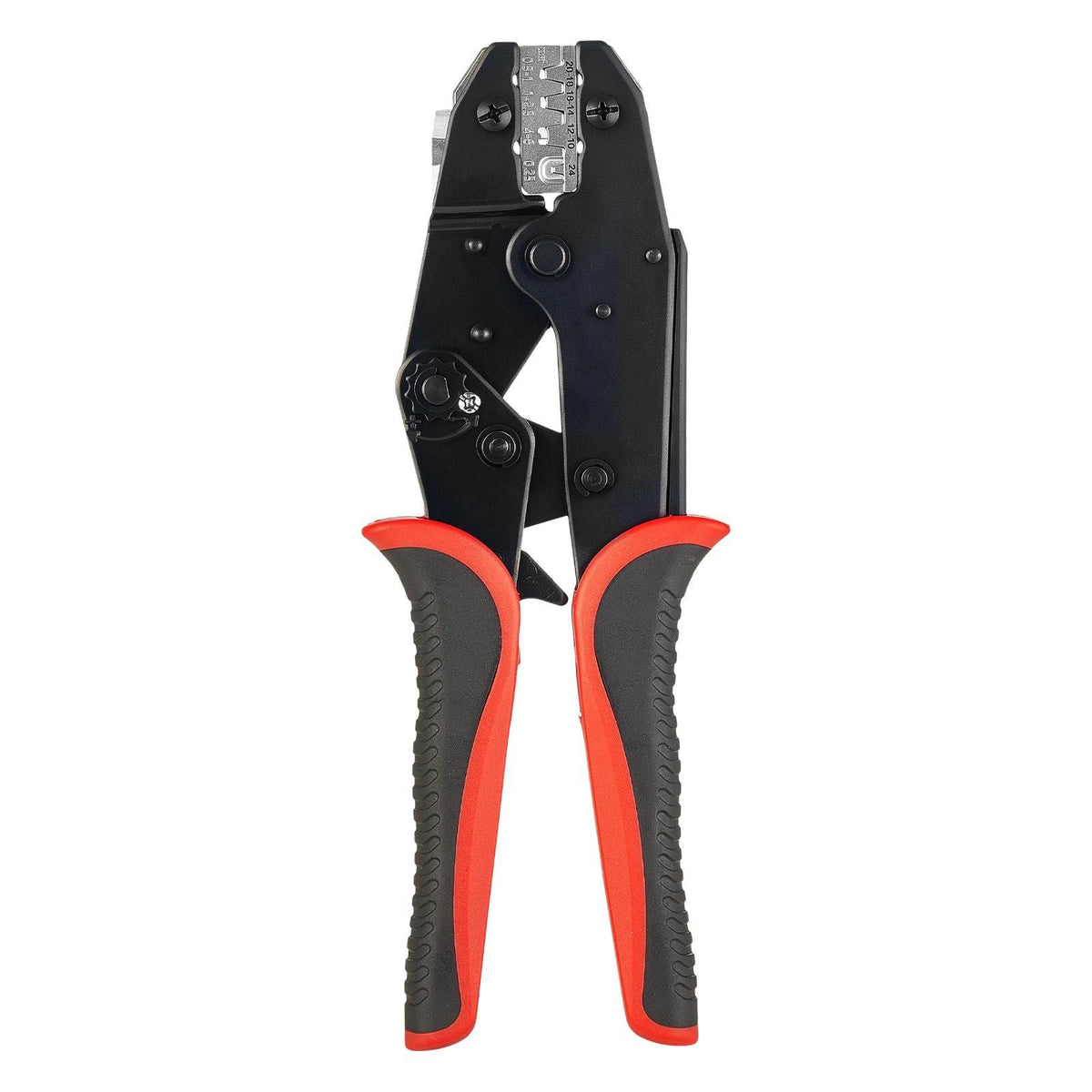 Crimping Tool, 24-10 AWG Ratcheting Wire Crimper Tool, Labor-Saving Electrical Terminal Crimp Pliers with Clear Metric & AWG Markings, Quick Release, Adjustable Pressure for Multiple Terminals
