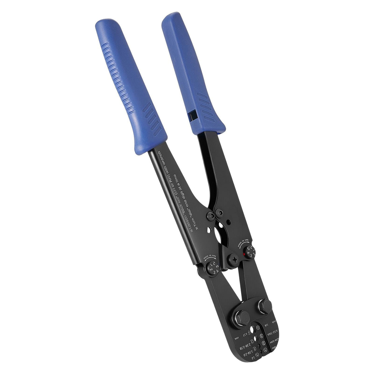 Crimping Tool, 3/64" - 1/8" Steel Wire Rope Crimper, with Clear Metric and Imperial Markings, Adjustable Force, Crimp Pliers for Aluminum Oval and Dual Sleeves, and Annealed Copper Sleeves