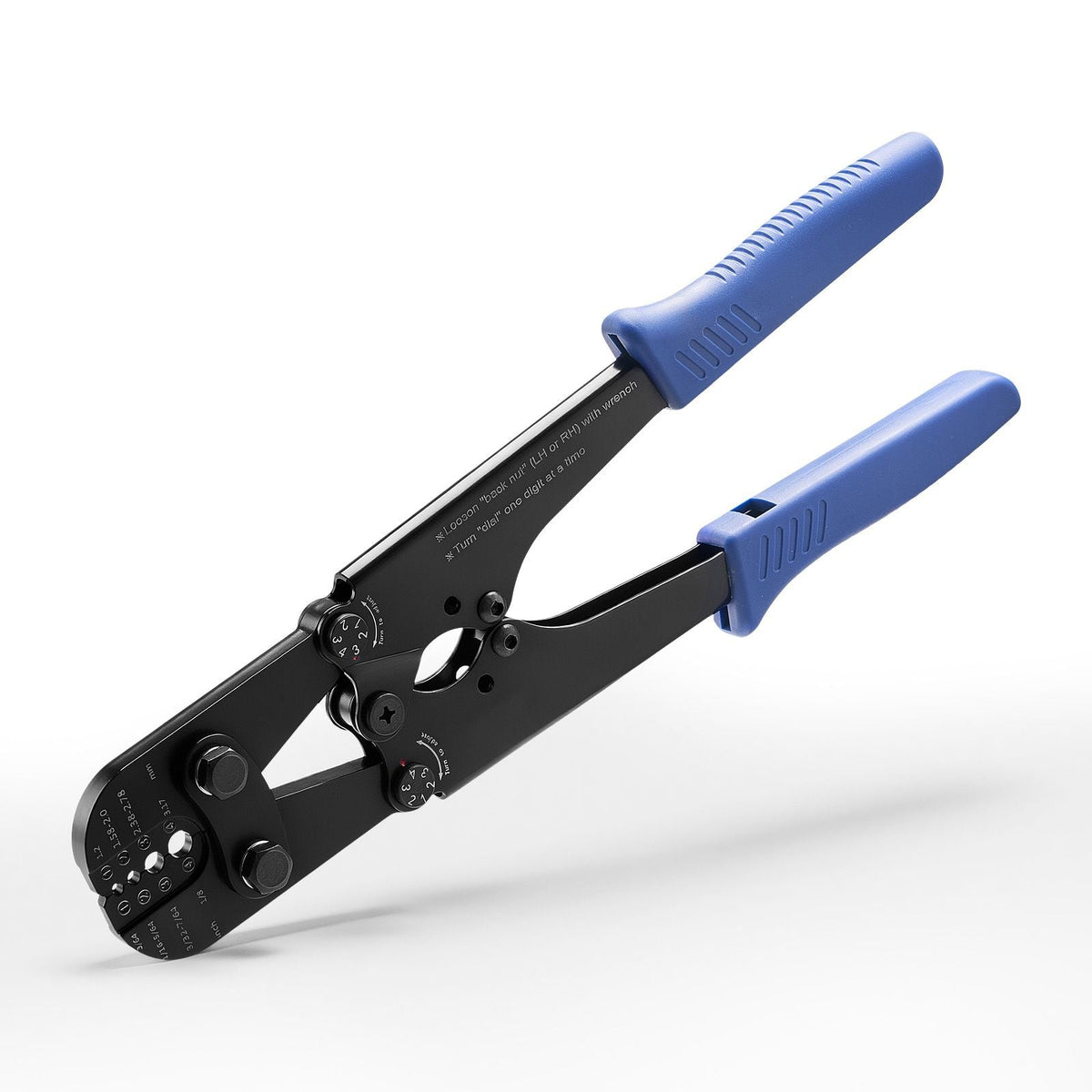 Crimping Tool, 3/64" - 1/8" Steel Wire Rope Crimper, with Clear Metric and Imperial Markings, Adjustable Force, Crimp Pliers for Aluminum Oval and Dual Sleeves, and Annealed Copper Sleeves