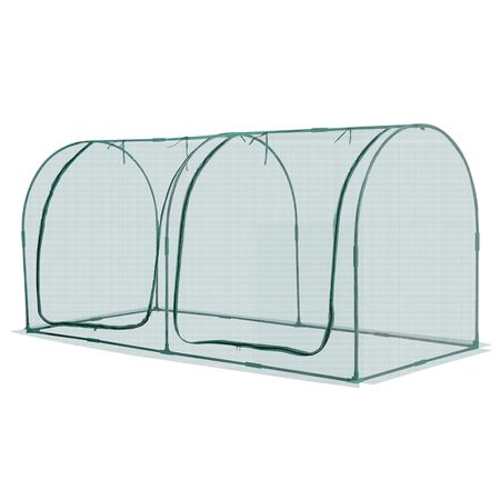 Crop Cage, 8.1 x 3.9 x 3.9 ft Plant Protection Tent with Zippered Door, Wind-Resistant Tall Crop Cage, Easy to Install, Outdoor Raised Bed Cover with Frame, Plant Netting for Garden Patio Lawn