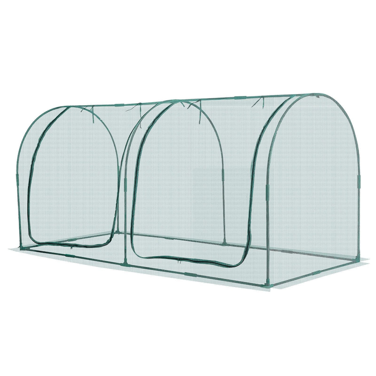 Crop Cage, 8.1 x 3.9 x 3.9 ft Plant Protection Tent with Zippered Door, Wind-Resistant Tall Crop Cage, Easy to Install, Outdoor Raised Bed Cover with Frame, Plant Netting for Garden Patio Lawn