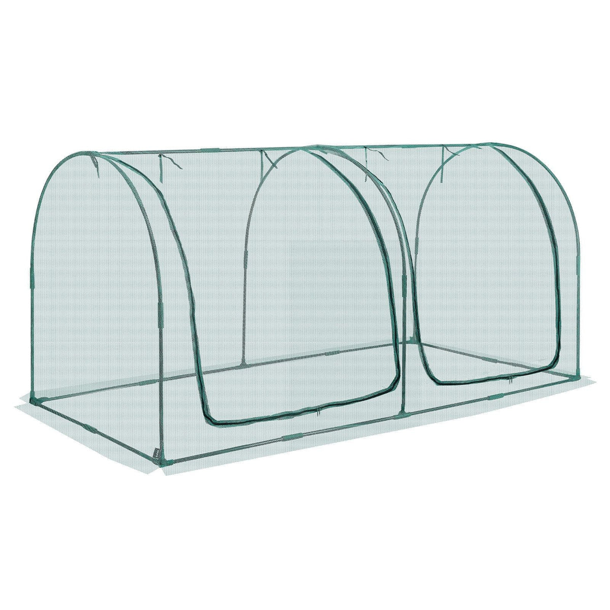Crop Cage, 8.1 x 3.9 x 3.9 ft Plant Protection Tent with Zippered Door, Wind-Resistant Tall Crop Cage, Easy to Install, Outdoor Raised Bed Cover with Frame, Plant Netting for Garden Patio Lawn