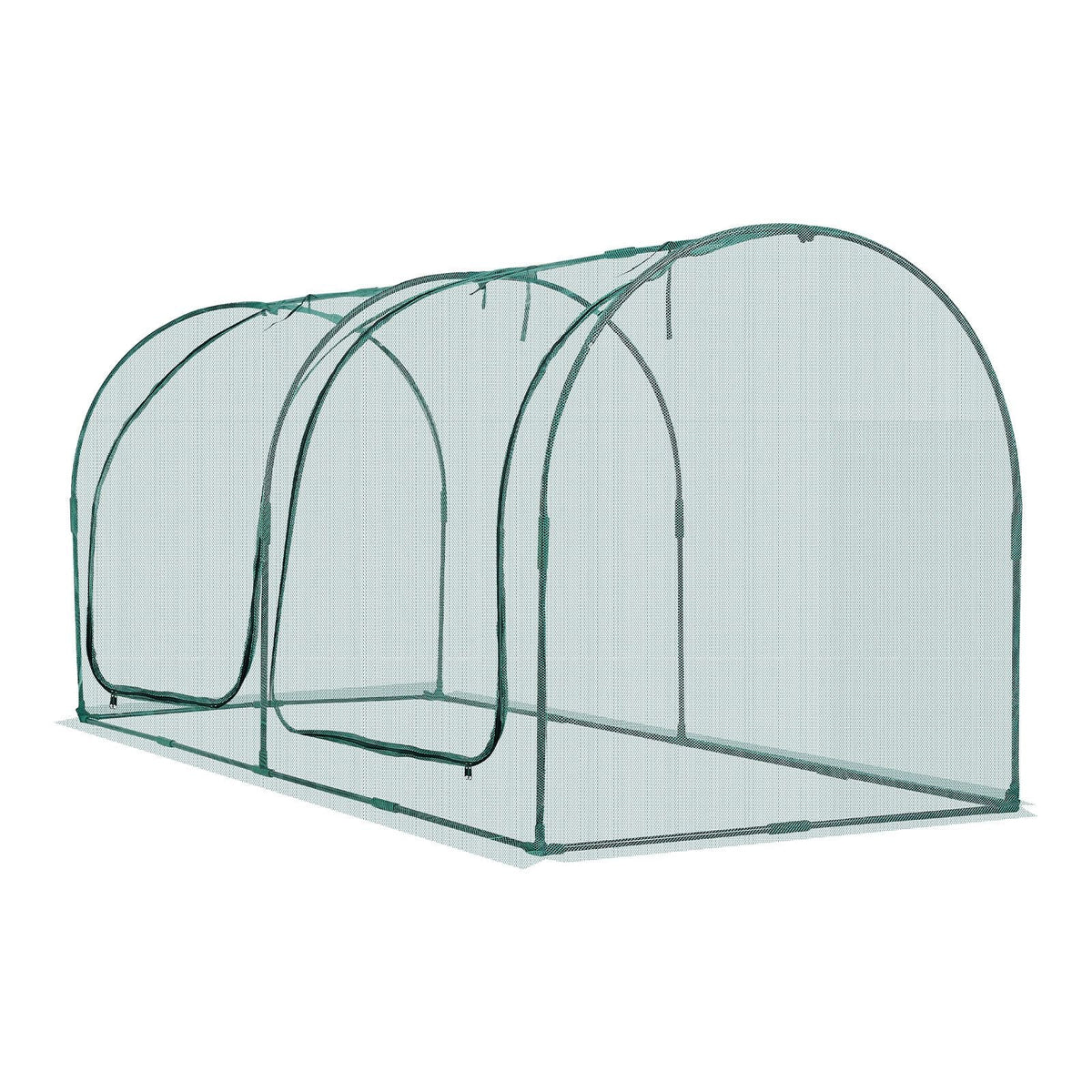 Crop Cage, 8.1 x 3.9 x 3.9 ft Plant Protection Tent with Zippered Door, Wind-Resistant Tall Crop Cage, Easy to Install, Outdoor Raised Bed Cover with Frame, Plant Netting for Garden Patio Lawn