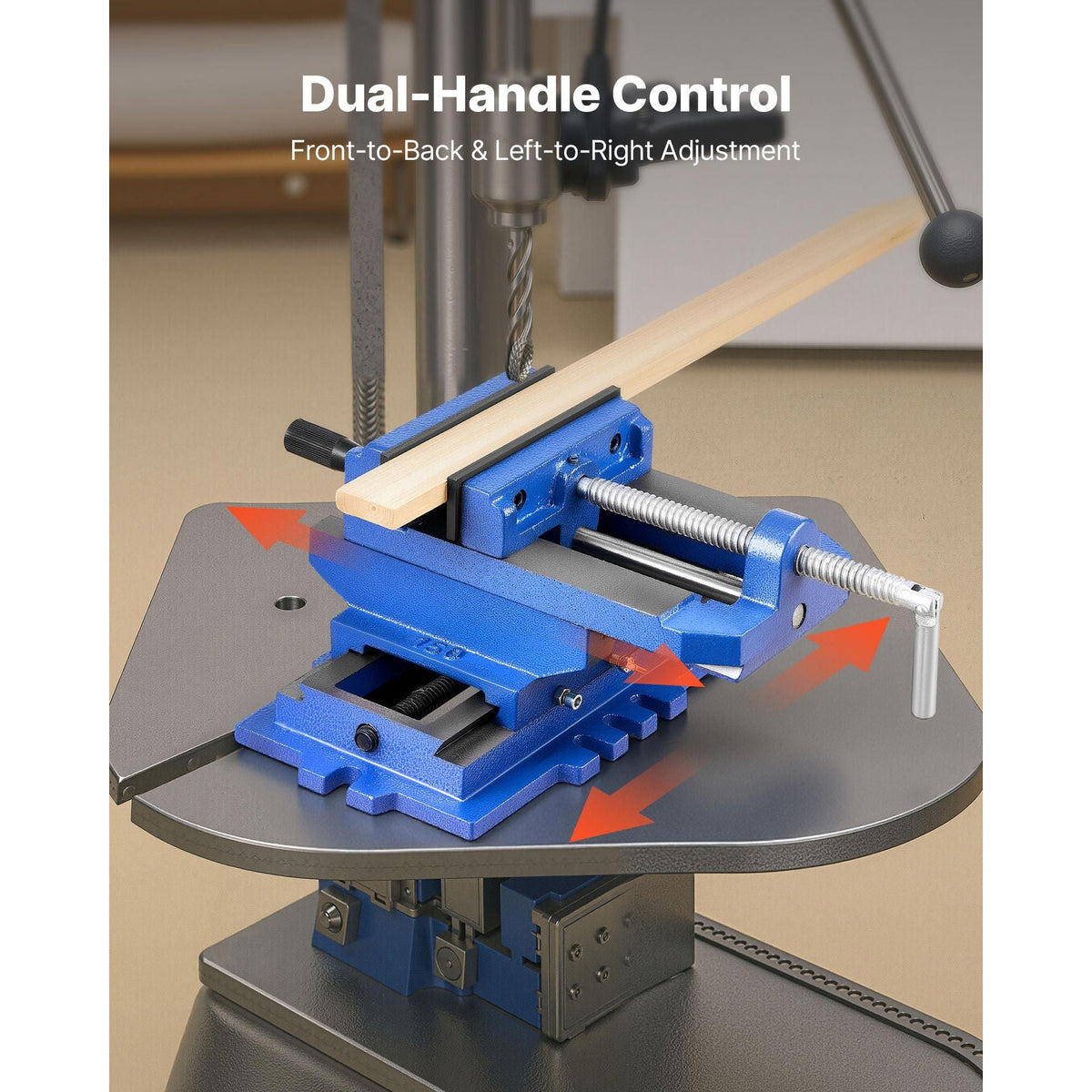 Cross Slide Drill Press Vise, 4 Inch Jaw Width, 2 Way X-Y Axis Bench Vise, 3.5 Inch Max Jaw Opening, Heavy Duty Cast Iron, Workbench Vice Clamp, for Woodworking Drilling CNC Milling Machine