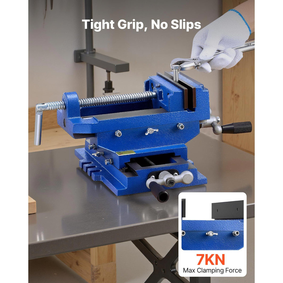 Cross Slide Drill Press Vise, 4 Inch Jaw Width, 2 Way X-Y Axis Bench Vise, 3.5 Inch Max Jaw Opening, Heavy Duty Cast Iron, Workbench Vice Clamp, for Woodworking Drilling CNC Milling Machine