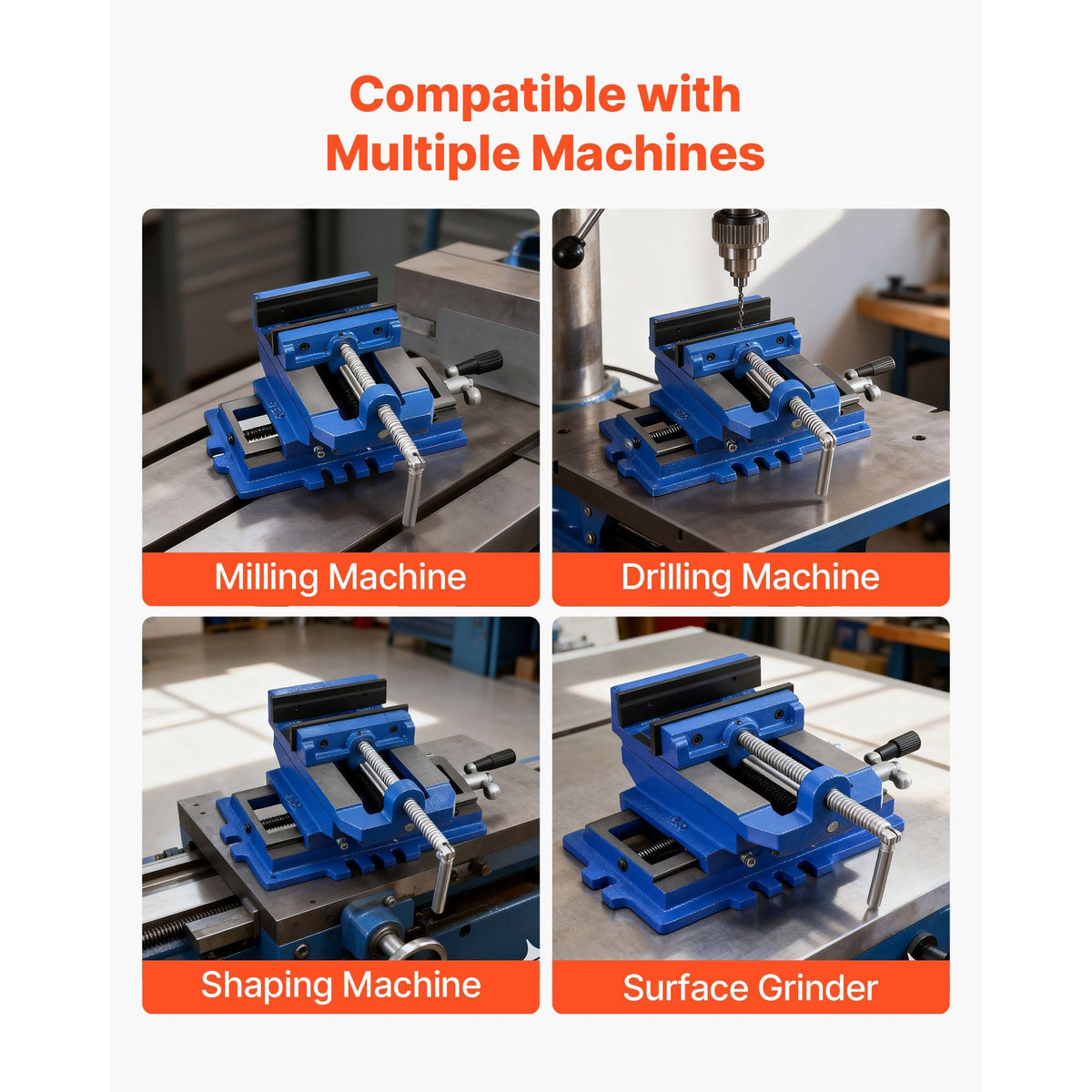 Cross Slide Drill Press Vise, 4 Inch Jaw Width, 2 Way X-Y Axis Bench Vise, 3.5 Inch Max Jaw Opening, Heavy Duty Cast Iron, Workbench Vice Clamp, for Woodworking Drilling CNC Milling Machine