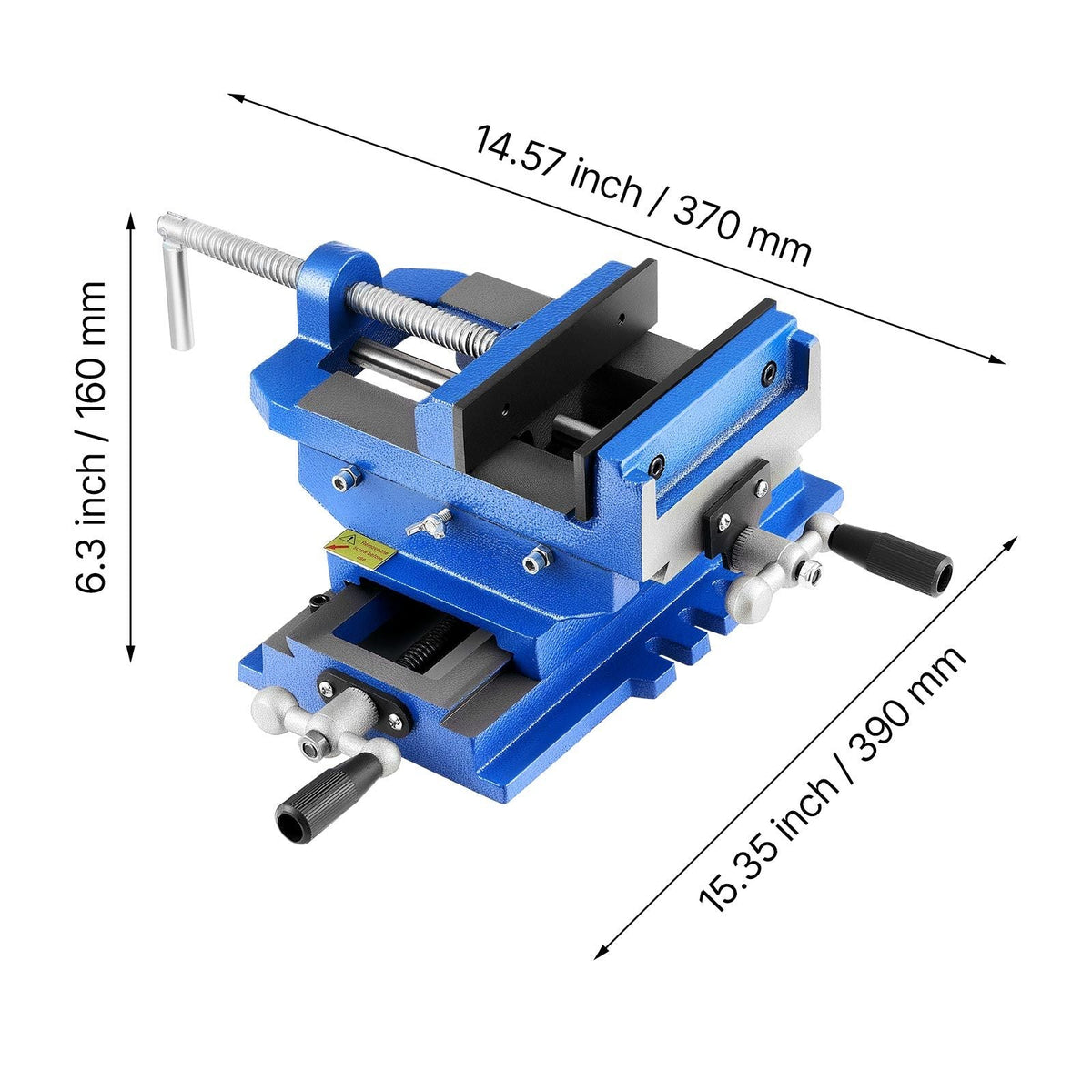 Cross Slide Drill Press Vise, 6 Inch Jaw Width, 2 Way X-Y Axis Bench Vise, 5.7 Inch Max Jaw Opening, Heavy Duty Cast Iron, Workbench Vice Clamp, for Woodworking Drilling CNC Milling Machine
