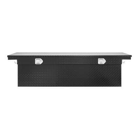 Crossover Truck Tool Box, 72x20x14 In, Heavy Duty Aluminum Toolbox with Diamond Texture, Pick Up Truck Bed RV Trailer Toolbox, Waterproof Storage Organizer with Lock, Keys, Side Handles, Black