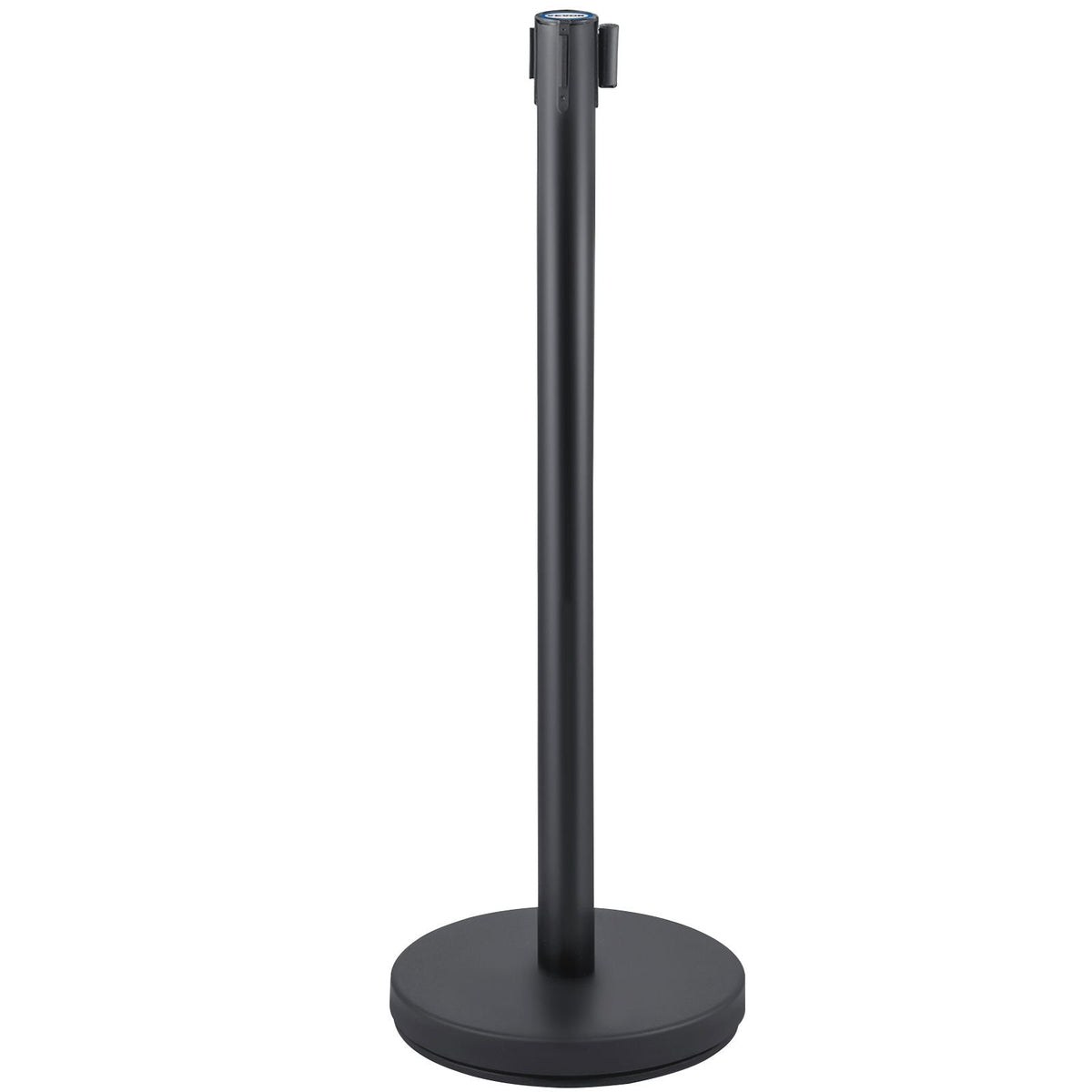 Crowd Control Stanchion, Set of 6 Pieces Stanchion Set, Stanchion Set with 6.6 ft/2 m Black Retractable Belt, Black Crowd Control Barrier with Concrete and Metal Base - Easy Connect Assembly