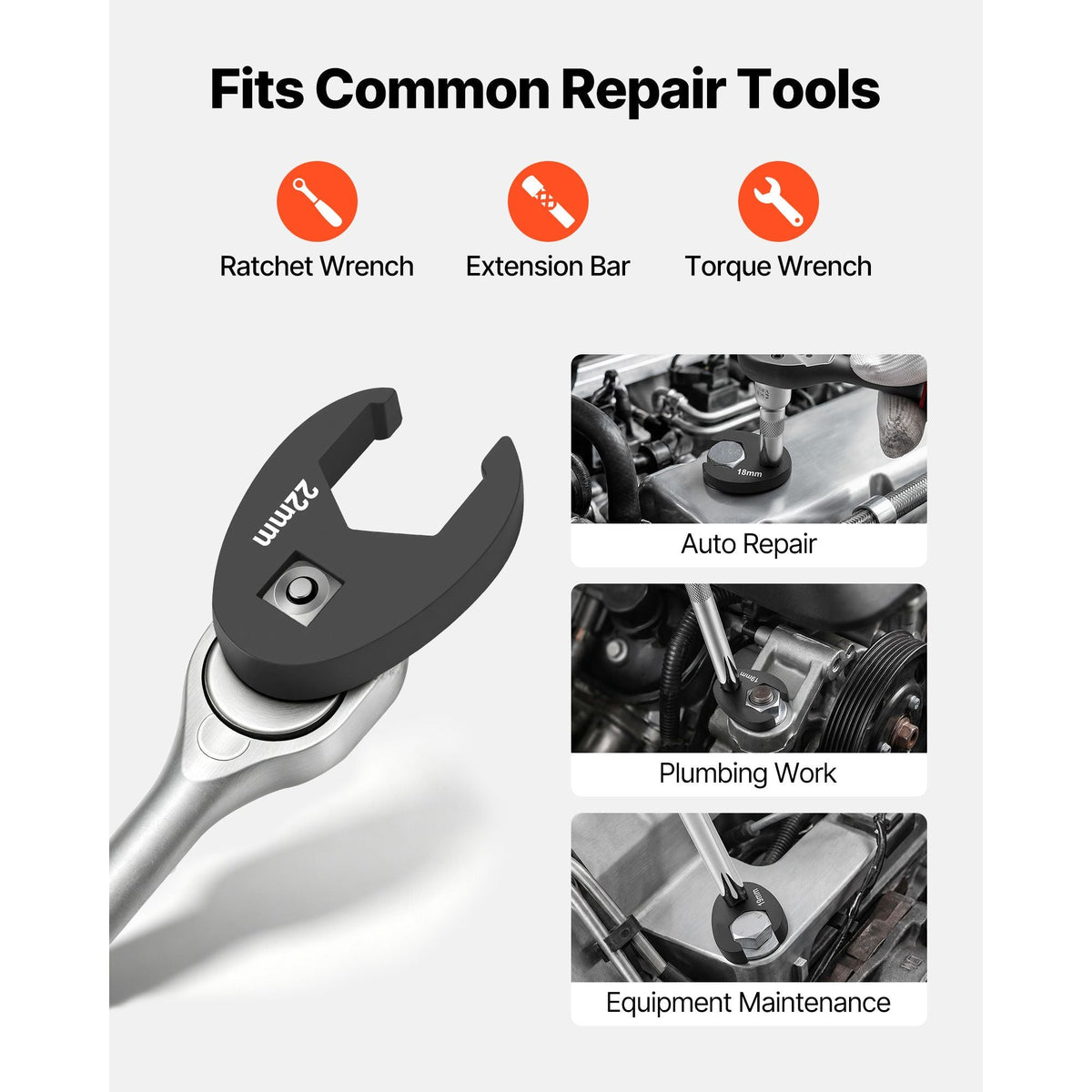 Crowfoot Wrench Set, 1/2" and 3/8" Drive, 21-Piece Metric Dual-Drive Flare Nut Crows Foot Wrenches, with Storage Case, Dual Size Markings on Tools and Case, for Maintenance