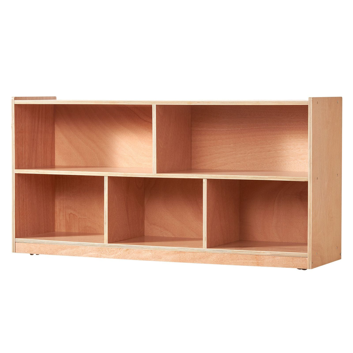 Cubby Mobile Tray Storage Cabinet, 5-Compartment Cubby Storage Shelf, Cubby Storage Cabinet 2-shelf, Classroom Cubbies, Classroom Furniture for Home, Daycare and Preschool, Natural