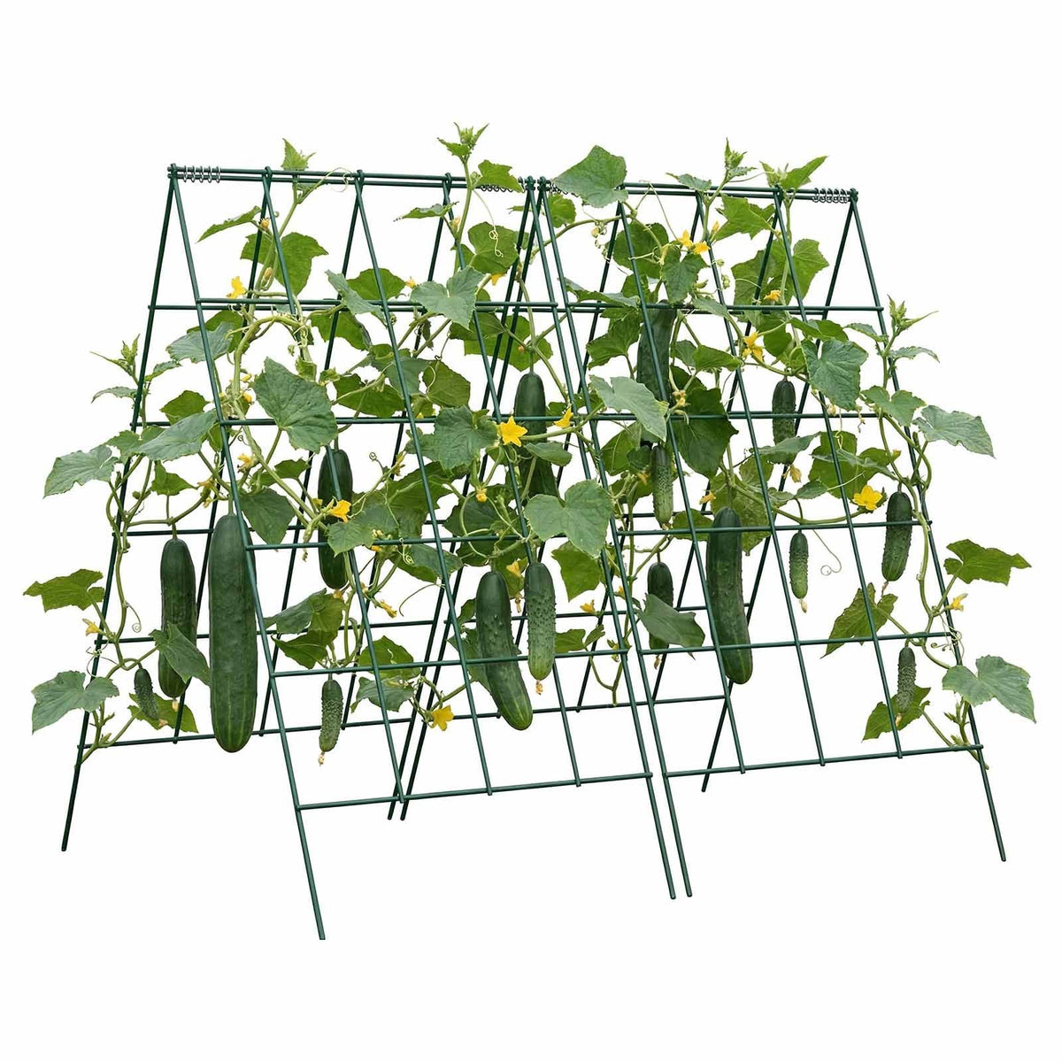 Cucumber Trellis 4 Pack, A-Frame Garden Trellises for Raised Bed, Metal Rustproof Coating Plant Support for Vine, Climbing Plants, Peas, Beans, Zucchini, Tomato, Flower (46.06 x 18.11 in x 4PCS)