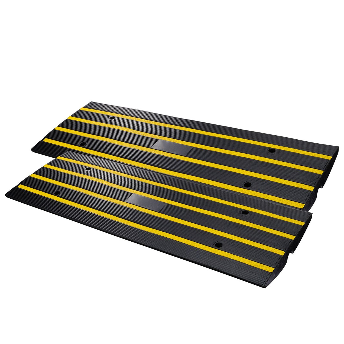 Curb Ramp, 2 Pack, 2.6" Rise, Rubber Driveway Ramps, Heavy Duty 33069 lbs Weight Capacity Threshold Ramp, Curbside Bridge Ramps for Loading Dock Garage Sidewalk, Expandable Full Ramp Set