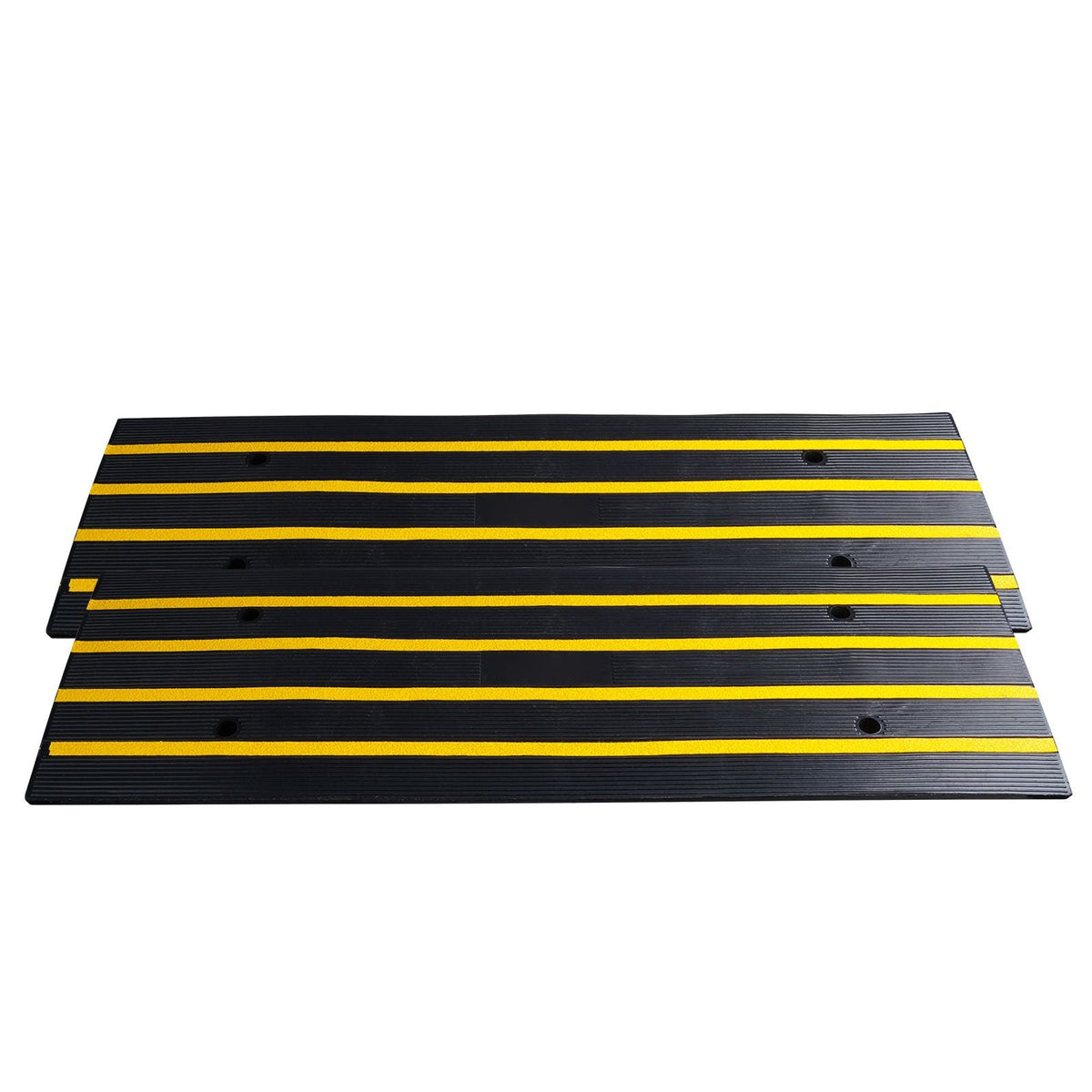 Curb Ramp, 2 Pack, 2.6" Rise, Rubber Driveway Ramps, Heavy Duty 33069 lbs Weight Capacity Threshold Ramp, Curbside Bridge Ramps for Loading Dock Garage Sidewalk, Expandable Full Ramp Set