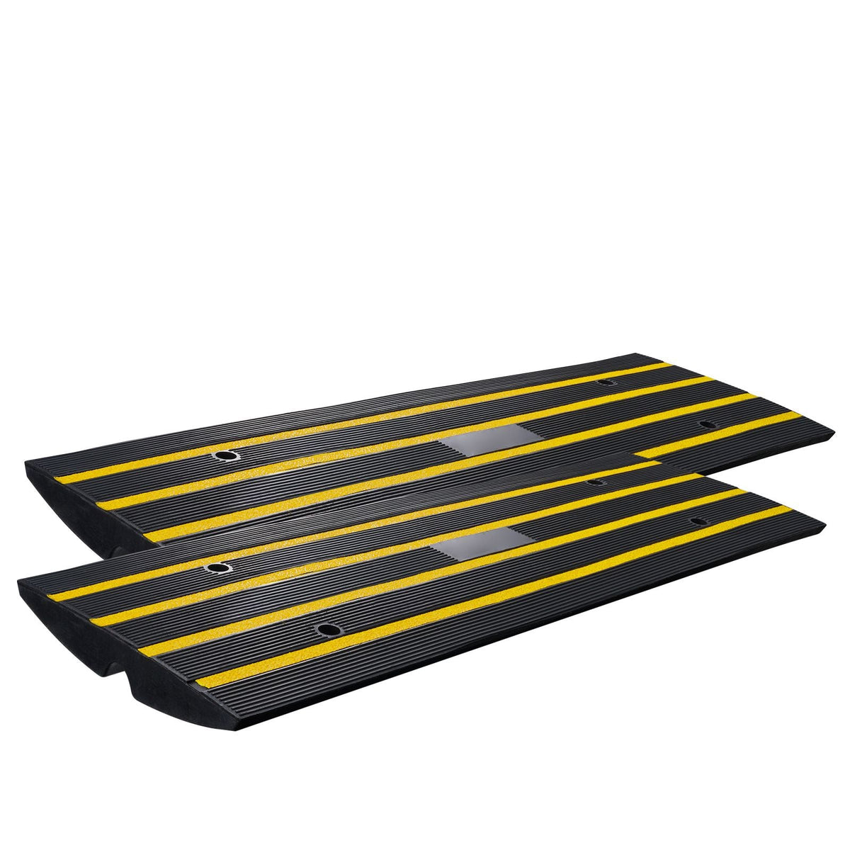Curb Ramp, 2 Pack, 2.6" Rise, Rubber Driveway Ramps, Heavy Duty 33069 lbs Weight Capacity Threshold Ramp, Curbside Bridge Ramps for Loading Dock Garage Sidewalk, Expandable Full Ramp Set