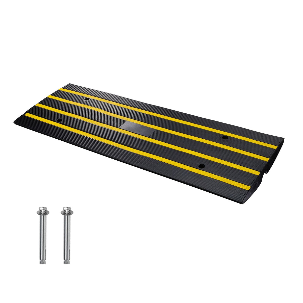 Curb Ramp, 2.6" Rise Rubber Driveway Ramps, Heavy Duty 33069 lbs Weight Capacity Threshold Ramp, Curbside Bridge Ramps for Loading Dock Garage Sidewalk, Expandable Full Ramp Set