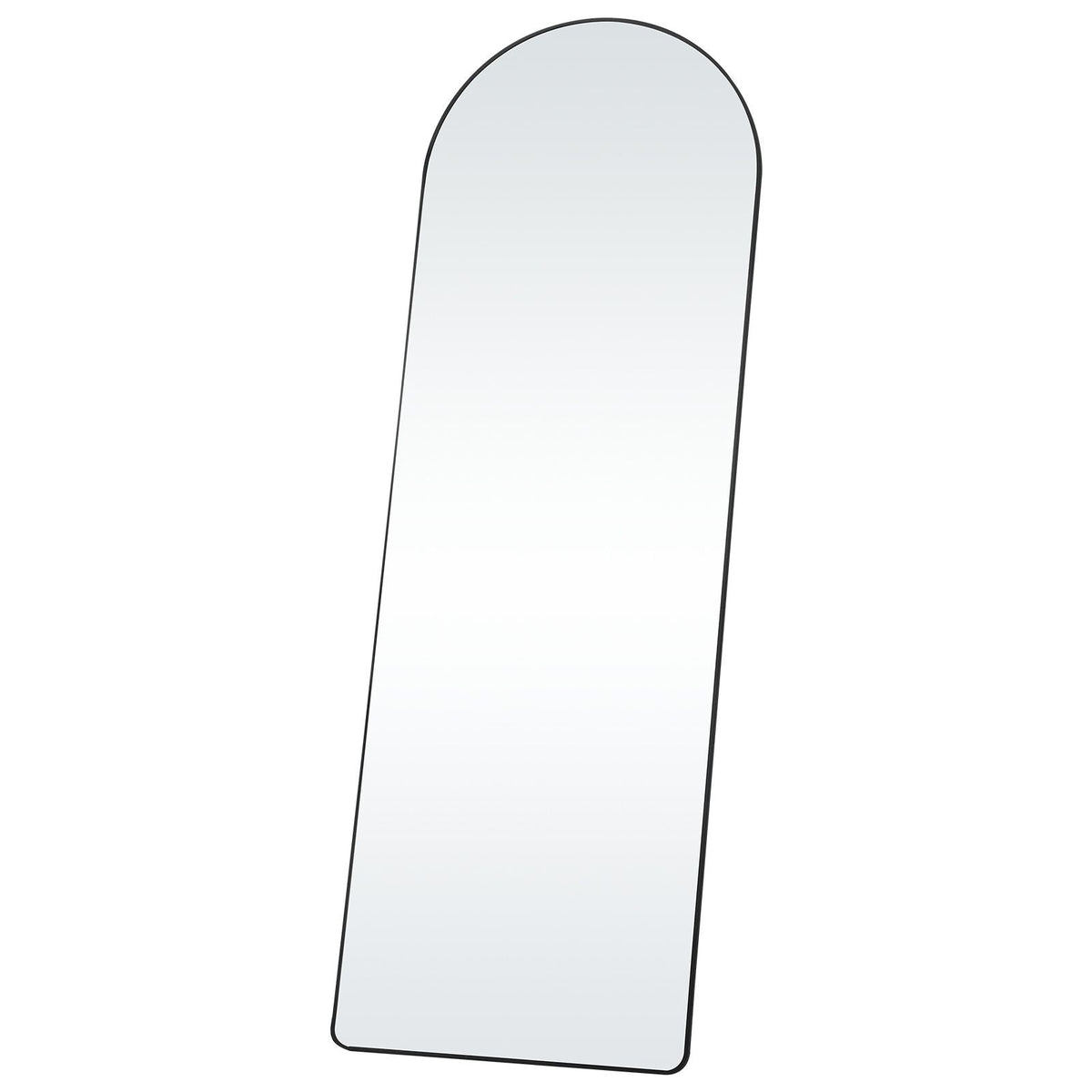 Curved Tall Mirror, 65'' x 22'', Spacious Standalone or Wall Mount Reflective Surface with Aluminum Frame, Comprehensive View Dress Mirror for Bedroom or Living Space, Black