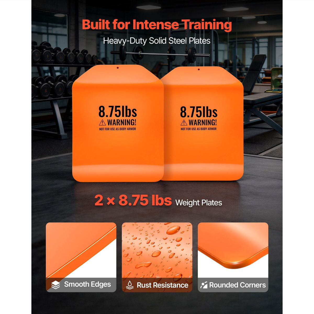 Curved Weight Vest Plates, 8.75 LB Pairs, Premium Steel Tactical Weighted Plates for Vest, Ergonomic Design, for Strength Endurance Training, Running, Jogging, Fitness, Heavy Workouts