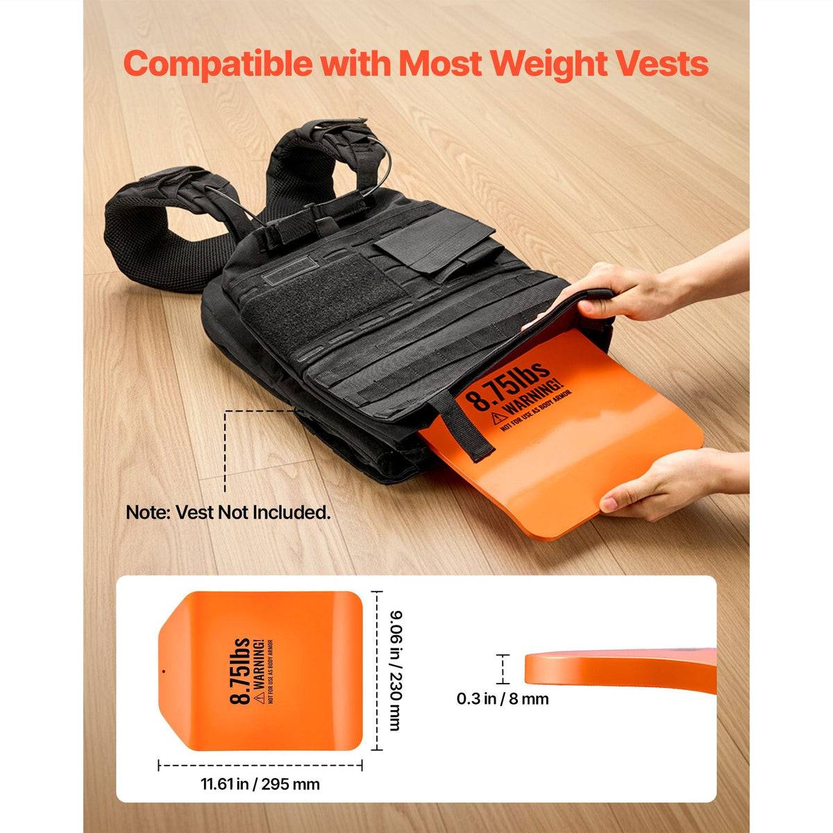 Curved Weight Vest Plates, 8.75 LB Pairs, Premium Steel Tactical Weighted Plates for Vest, Ergonomic Design, for Strength Endurance Training, Running, Jogging, Fitness, Heavy Workouts