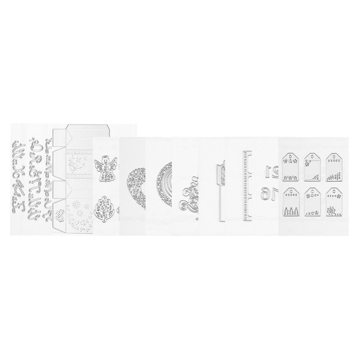 Cutting Dies, 10 Pieces Metal Die Cuts, Compatible with Die Cutting and Embossing Machine, Letters, Numbers, Tree Patterns, Cut Dies for Scrapbooking, Card Making, DIY Paper Crafting