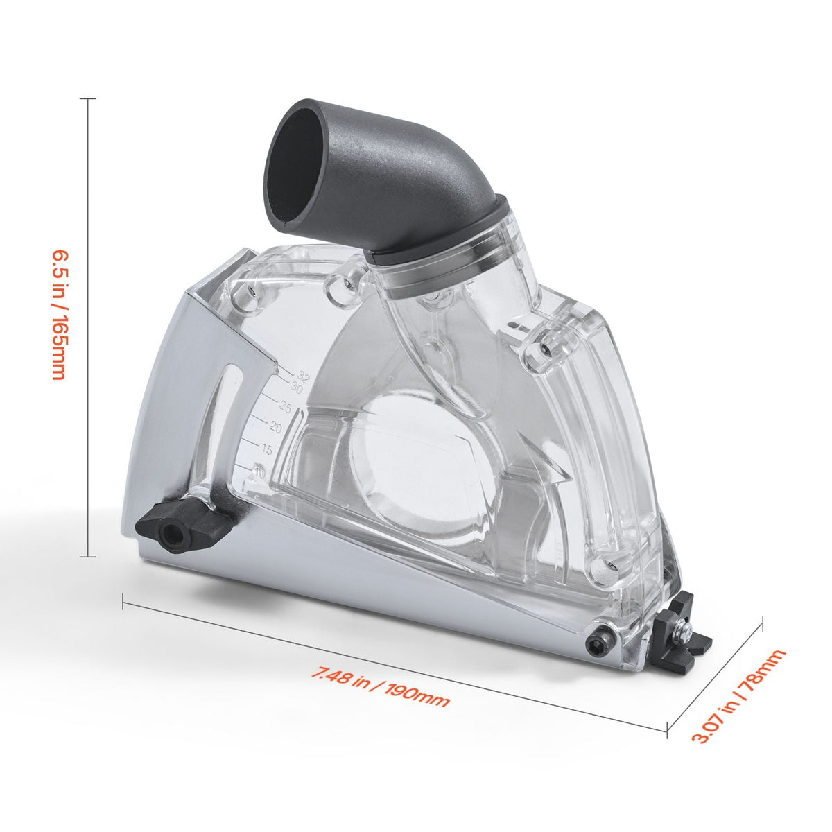 Cutting Dust Shroud for Angle Grinders, Universal 4-5 in Angle Grinder Dust Shroud with 6 Clamping Washers & 5 in Diamond Grinding Cup Wheel, Adjustable Cutting Depth, Connect to Vacuum Cleaner