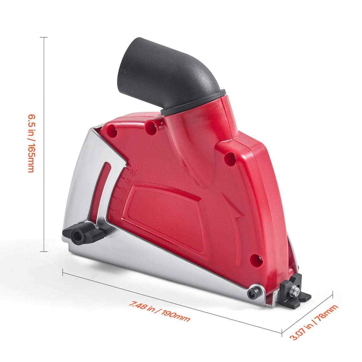 Cutting Dust Shroud for Angle Grinders, Universal 4-5 in Angle Grinder Dust Shroud with 6 Clamping Washers, Adjustable Cutting Depth, Connect to Vacuum Cleaner, for Wood Concrete Wall Stone