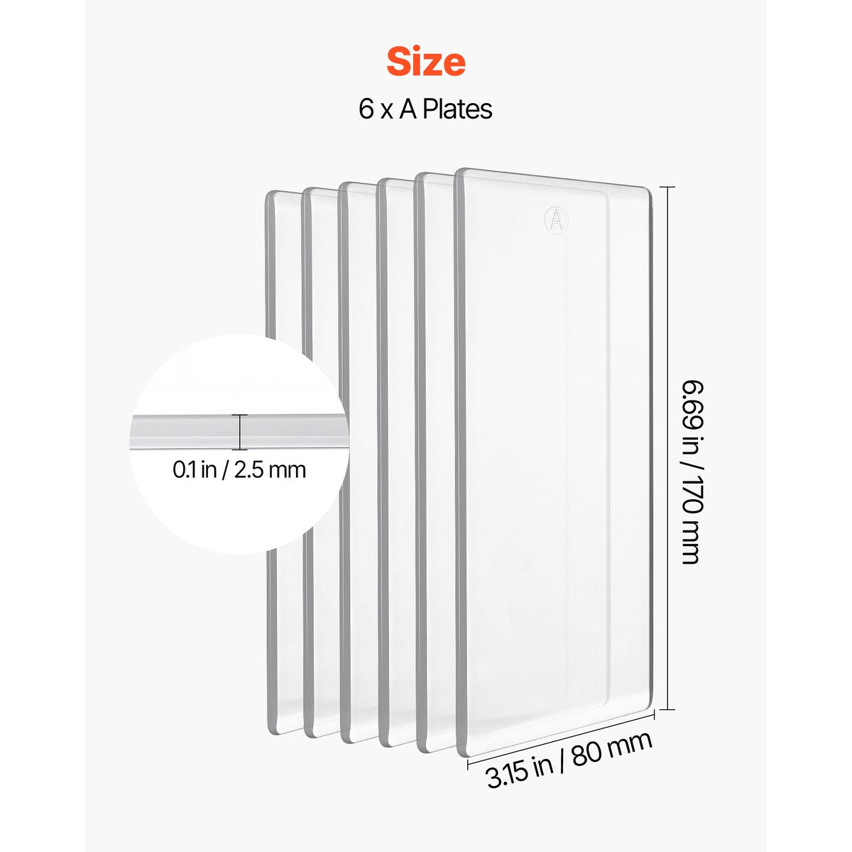 Cutting Plates, 6 Pcs, 6.69 x 3.15 x 0.1 in, Clear Polycarbonate Material, Die Cut Pads Compatible with Die Cutting and Embossing Machine KM-1830, for Scrapbooking and Card Making