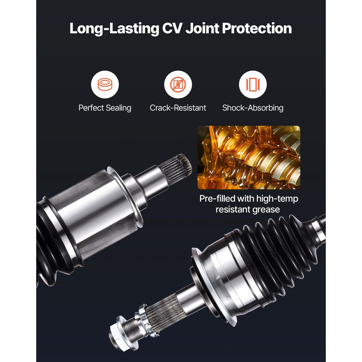 CV Axle Shaft Assembly, 2 Pieces Front Left & Right (Driver and Passenger Side), Automotive Replacement CV Joint Axles Pair Compatible with 1996-2002 Toyota 4Runner, Alloy Steel & Carbon Steel