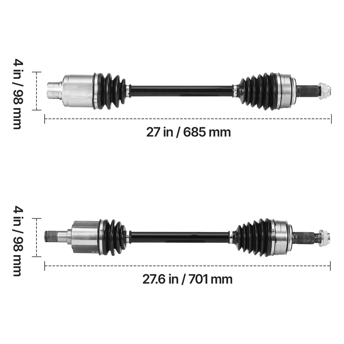 CV Axle Shaft Assembly, 2 Pieces Front Left & Right (Driver and Passenger Side), Automotive Replacement CV Joint Axles Pair Compatible with 2005-2006 Honda Odyssey, Alloy Steel & Carbon Steel