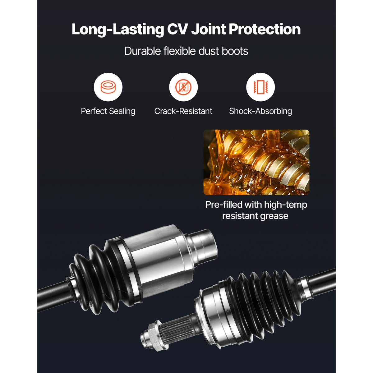 CV Axle Shaft Assembly, 2 Pieces Front Left & Right (Driver and Passenger Side), Automotive Replacement CV Joint Axles Pair Compatible with 2005-2006 Honda Odyssey, Alloy Steel & Carbon Steel