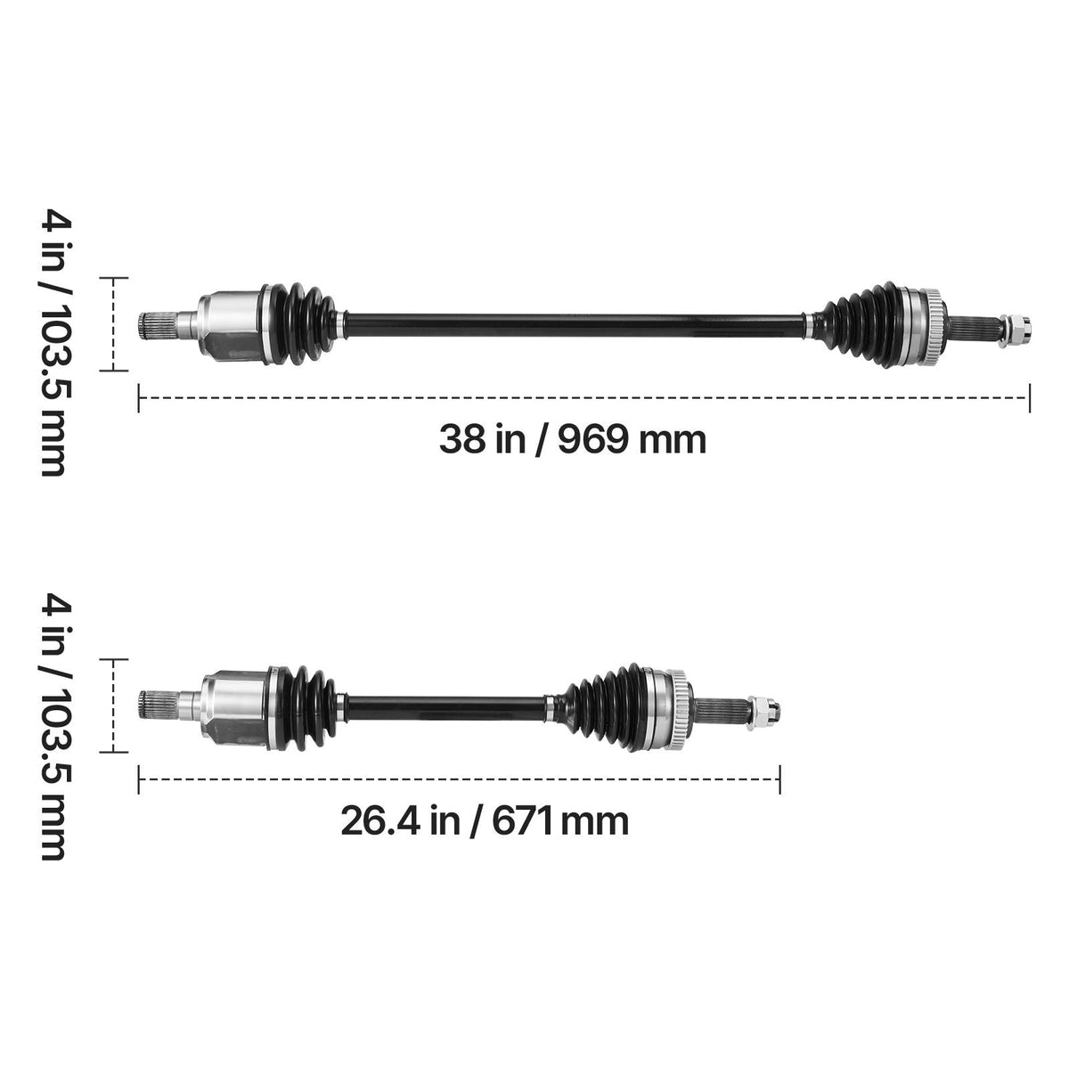 CV Axle Shaft Assembly, 2 Pieces Front Left & Right (Driver and Passenger Side), Automotive Replacement CV Joint Axles Pair Compatible with 2011-2014 Hyundai Sonata, Alloy Steel & Carbon Steel
