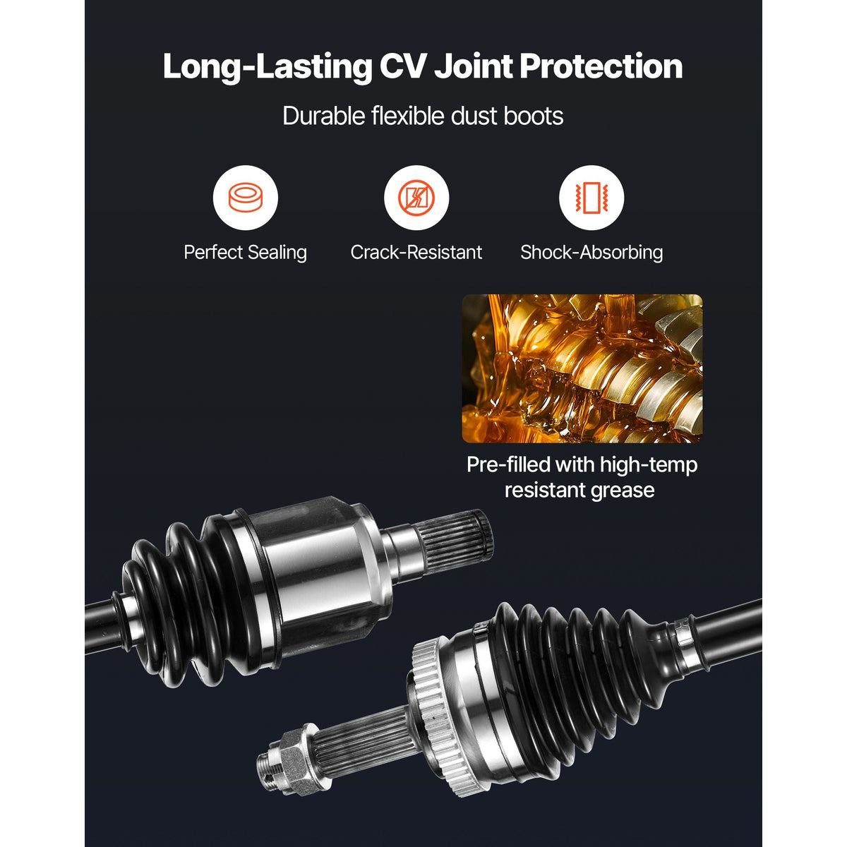 CV Axle Shaft Assembly, 2 Pieces Front Left & Right (Driver and Passenger Side), Automotive Replacement CV Joint Axles Pair Compatible with 2011-2014 Hyundai Sonata, Alloy Steel & Carbon Steel