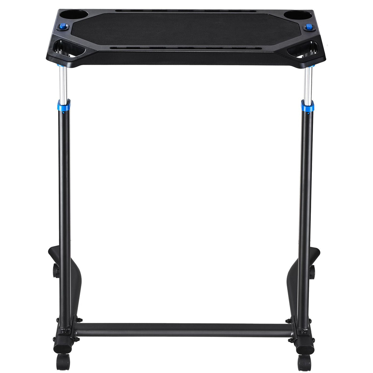 Cycling Desk, Mobile Foldable Multi-Functional Bike Trainer & Treadmill Desk with Lockable Wheels, Non-Slip Multi-Slot Bike Trainer Fitness Desk with Handle Bar, Fit for Home Office Exercise