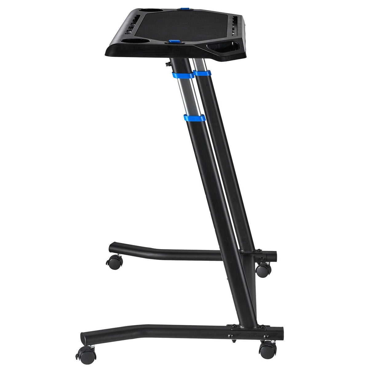 Cycling Desk, Mobile Foldable Multi-Functional Bike Trainer & Treadmill Desk with Lockable Wheels, Non-Slip Multi-Slot Bike Trainer Fitness Desk with Handle Bar, Fit for Home Office Exercise