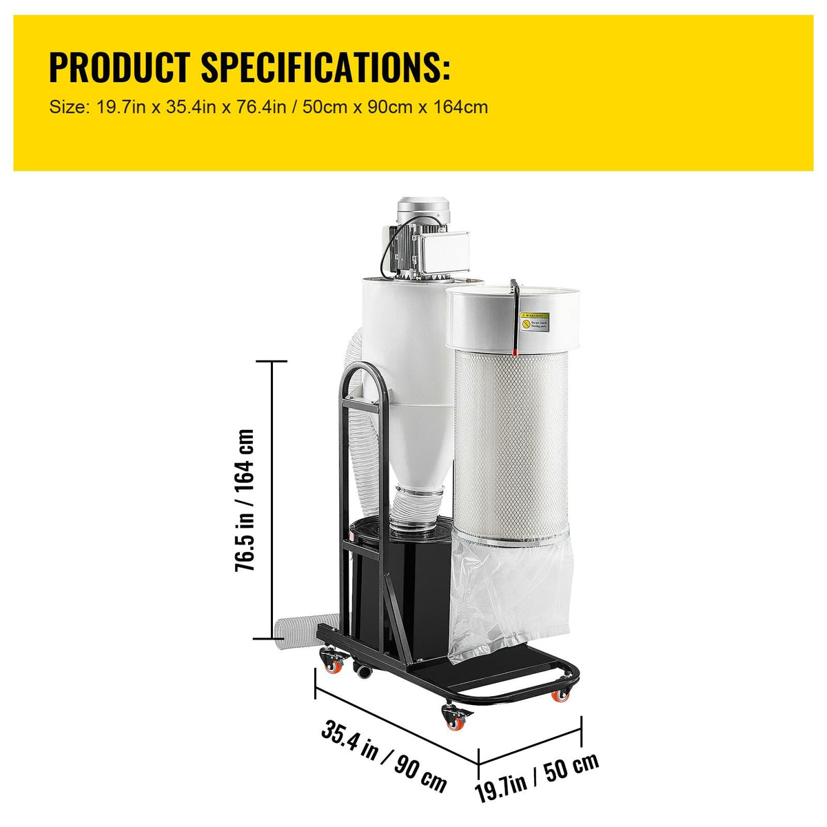 Cyclone Dust Collector Woodworking Dust Collector 2HP 220V Heavy Duty