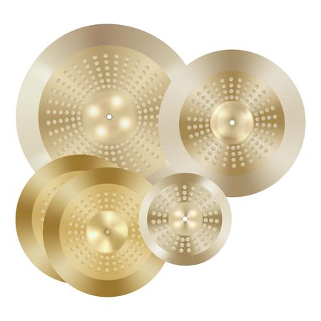 Cymbal Pack, 4 Pieces Cymbals for Drum Set, Alloy Cymbals Drum Set Includes 14-inch Hi-Hats, 16-inch Crash, 20-inch Ride, 10-inch Splash, Drumsticks & Cymbal Bag, Alloy Cymbal Pack for Drummer