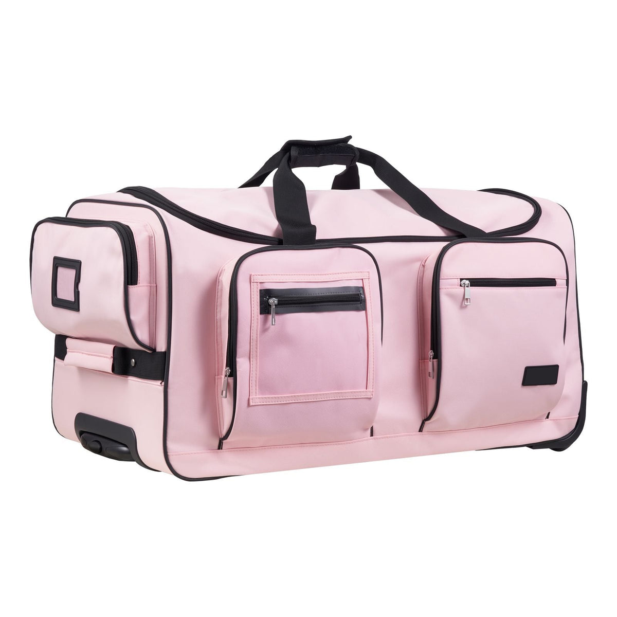 Dance Bag with Garment Rack, 29 Inch Rolling Dance Duffel, with Wheels, Height Adjustable Clothes Rack, USB Port, Privacy Protection Curtain, Ideal for Travel and Competitions, Matte Pink