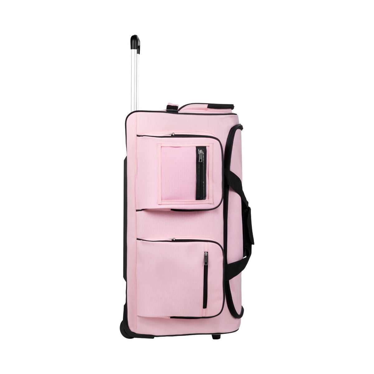 Dance Bag with Garment Rack, 29 Inch Rolling Dance Duffel, with Wheels, USB Port, Height Adjustable Clothes Rack, Privacy Protection Curtain, Ideal for Travel and Competitions, Matte Pink
