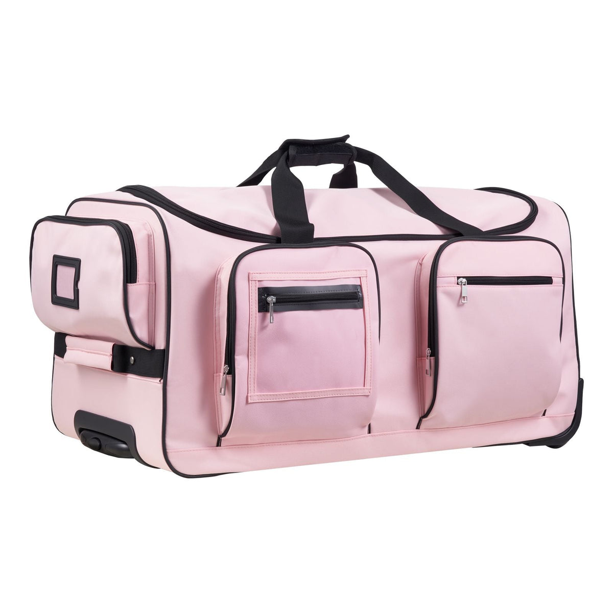 Dance Bag with Garment Rack, 29 Inch Rolling Dance Duffel, with Wheels, USB Port, Height Adjustable Clothes Rack, Privacy Protection Curtain, Ideal for Travel and Competitions, Matte Pink