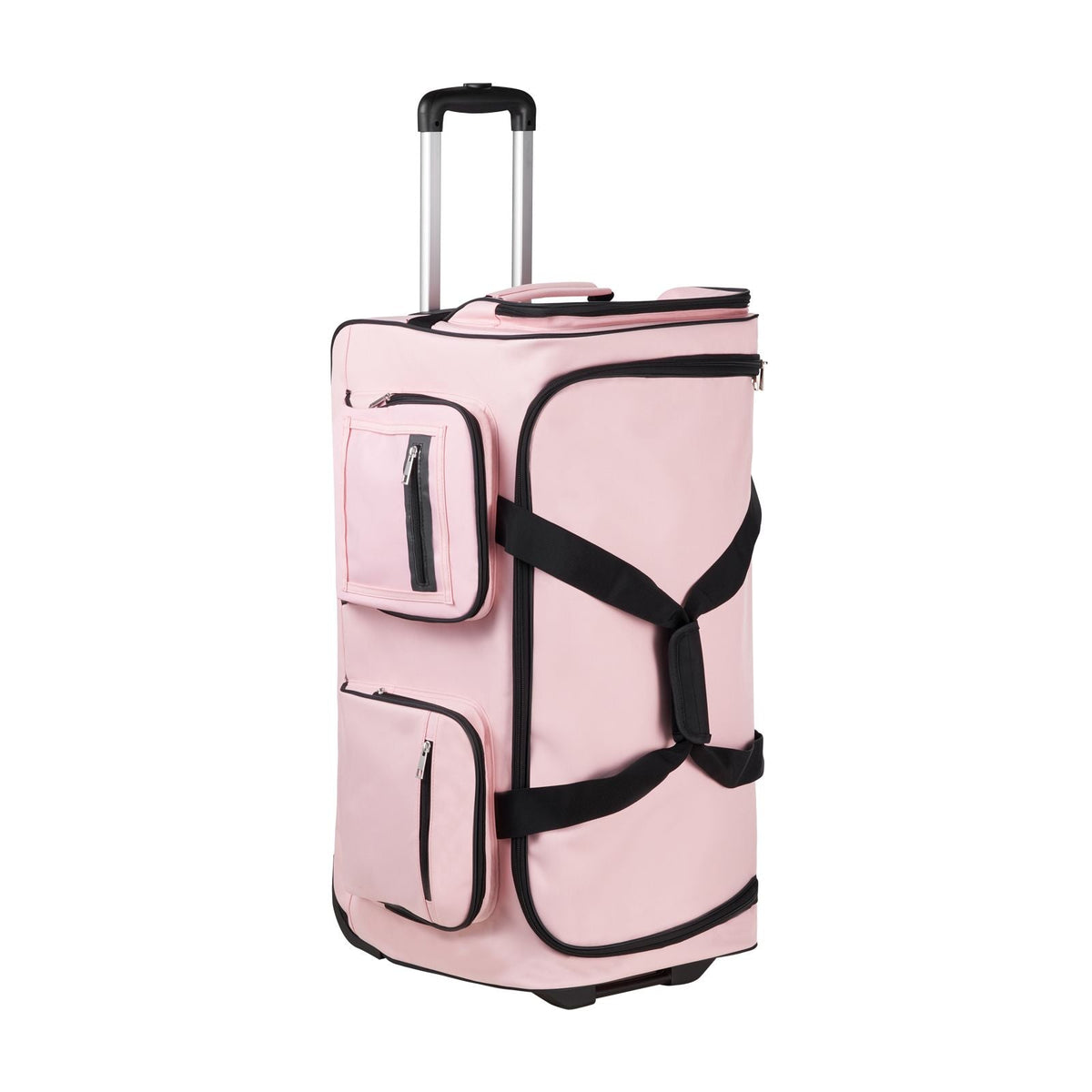 Dance Bag with Garment Rack, 29 Inch Rolling Dance Duffel, with Wheels, USB Port, Height Adjustable Clothes Rack, Privacy Protection Curtain, Ideal for Travel and Competitions, Matte Pink