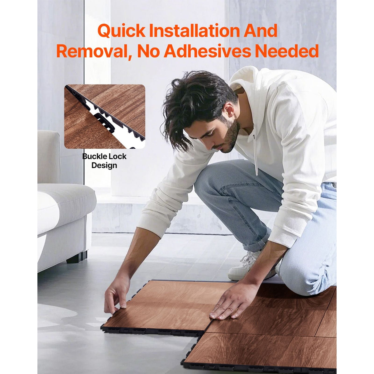 Dance Floor Tiles, 12.4 x 12.4 in 25 Piece Interlocking Dance Flooring, Portable Dance Practice Floor with Cushioned Base (Oak Wood Grain, 25 sq. ft/Box )