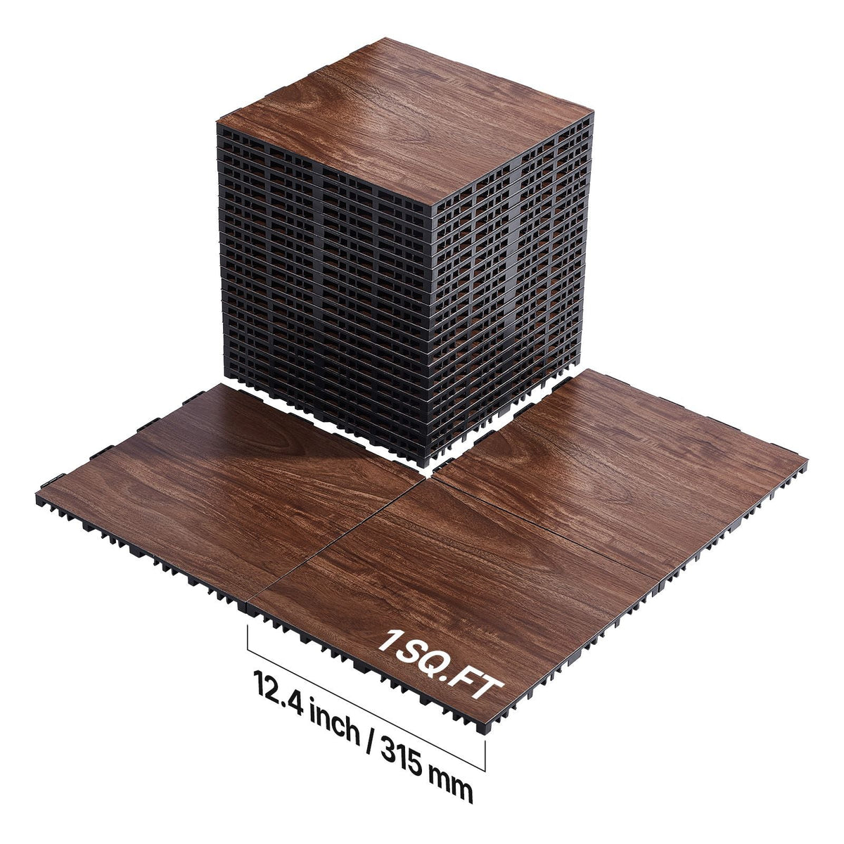 Dance Floor Tiles, 12.4 x 12.4 in 25 Piece Interlocking Dance Flooring, Portable Dance Practice Floor with Cushioned Base (Oak Wood Grain, 25 sq. ft/Box )