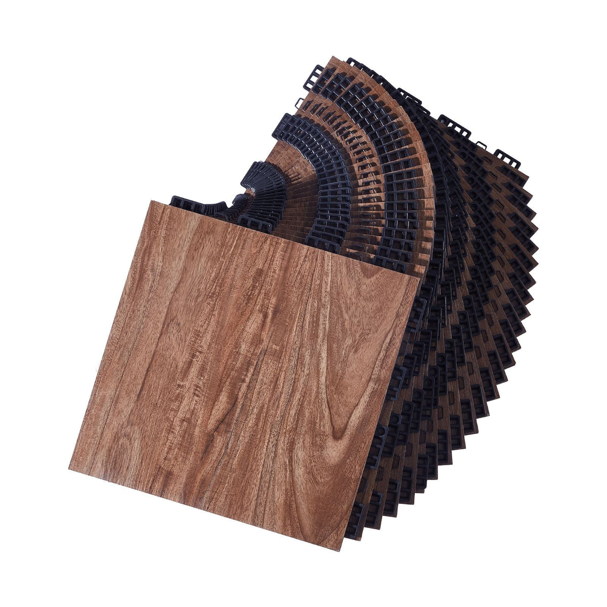 Dance Floor Tiles, 12.4 x 12.4 in 52 Piece Interlocking Dance Flooring, Portable Dance Practice Floor with Cushioned Base (Oak Wood Grain, 52 sq. ft/Box )