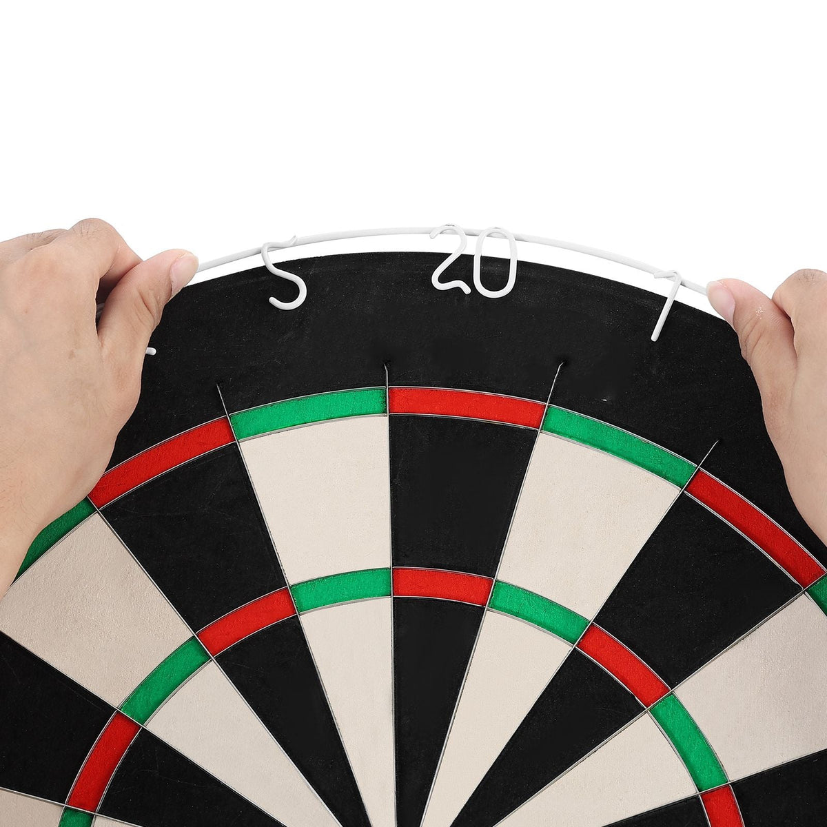 Dart Board, High-Grade Self-Healing Sisal Fiber Dartboard with Staple-Free Bullseye, Blade Wire & Rotating Number Ring, 17.7" Professional Dartboard for Home Party Game Room (Darts Not Included)