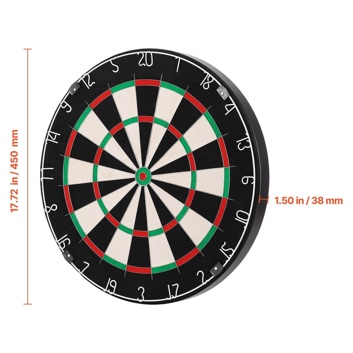 Dart Board, High-Grade Self-Healing Sisal Fiber Dartboard with Staple-Free Bullseye, Blade Wire & Rotating Number Ring, 17.7" Professional Dartboard for Home Party Game Room (Darts Not Included)